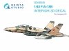 Quinta Studio QD48345 F/A-18B 3D-Printed & coloured Interior on decal paper (Hasegawa) 1/48